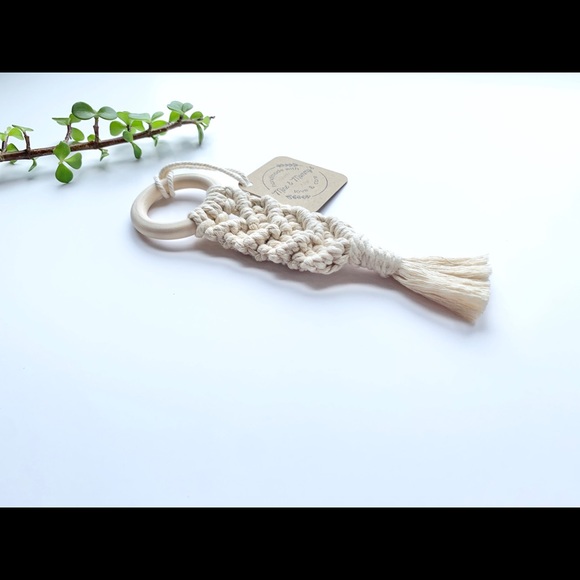 Boho Baby Macrame Teething Ring - Picture 3 of 4